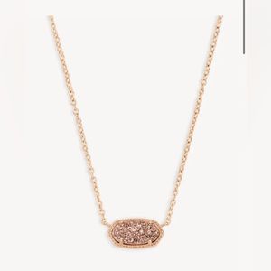 Elisa Rose Gold Pendant Necklace in Rose Gold Drusy